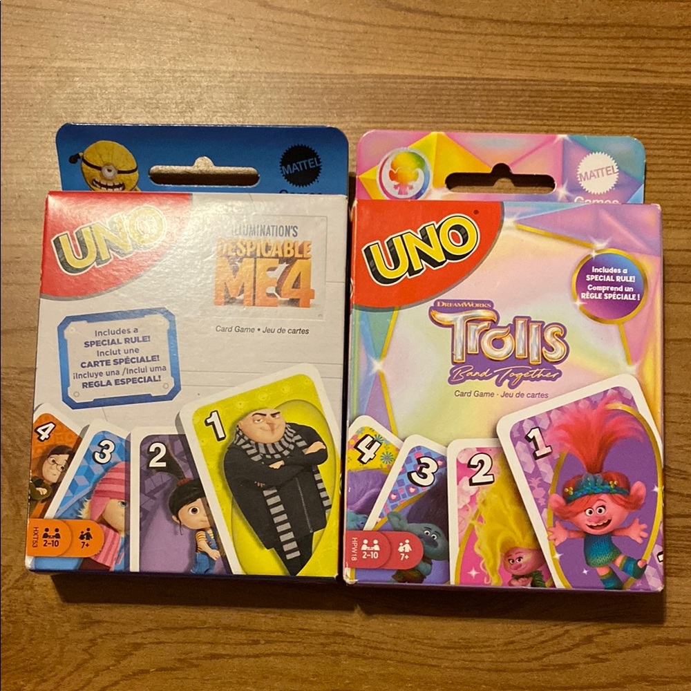 NIB Card Game Set - Despicable Me 4 and Trolls by Mattel
